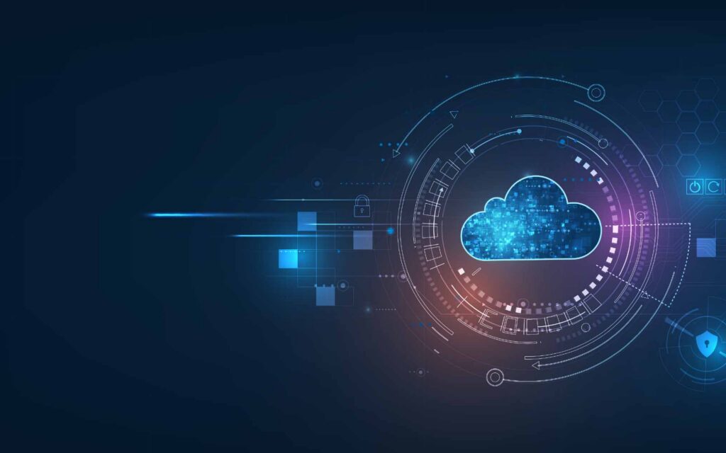 Cloud computing concept.Abstract cloud connection